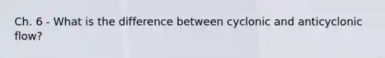 Ch. 6 - What is the difference between cyclonic and anticyclonic flow?