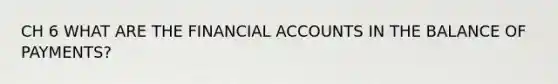 CH 6 WHAT ARE THE FINANCIAL ACCOUNTS IN THE BALANCE OF PAYMENTS?