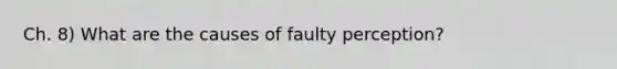 Ch. 8) What are the causes of faulty perception?