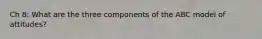 Ch 8: What are the three components of the ABC model of attitudes?