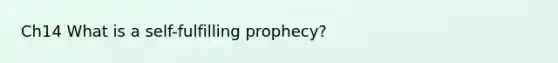 Ch14 What is a self-fulfilling prophecy?