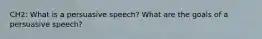 CH2: What is a persuasive speech? What are the goals of a persuasive speech?