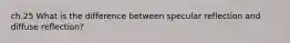 ch.25 What is the difference between specular reflection and diffuse reflection?