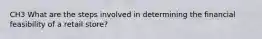 CH3 What are the steps involved in determining the financial feasibility of a retail store?