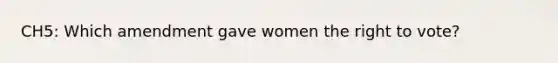 CH5: Which amendment gave women the right to vote?