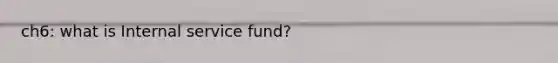 ch6: what is Internal service fund?