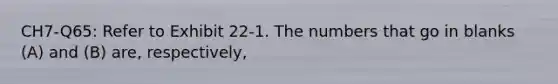 CH7-Q65: Refer to Exhibit 22-1. The numbers that go in blanks (A) and (B) are, respectively,