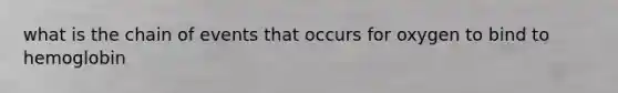 what is the chain of events that occurs for oxygen to bind to hemoglobin