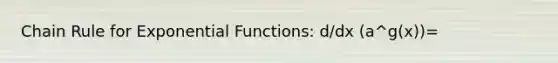 Chain Rule for Exponential Functions: d/dx (a^g(x))=