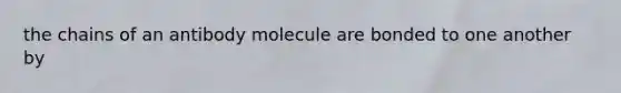 the chains of an antibody molecule are bonded to one another by