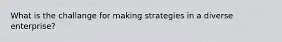 What is the challange for making strategies in a diverse enterprise?