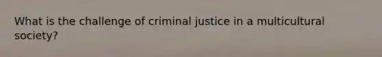 What is the challenge of criminal justice in a multicultural society?