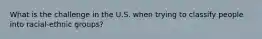 What is the challenge in the U.S. when trying to classify people into racial-ethnic groups?
