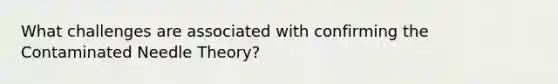 What challenges are associated with confirming the Contaminated Needle Theory?