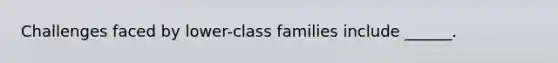 Challenges faced by lower-class families include ______.