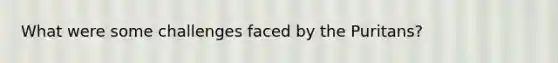 What were some challenges faced by the Puritans?