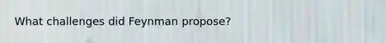 What challenges did Feynman propose?