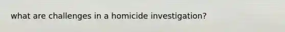 what are challenges in a homicide investigation?