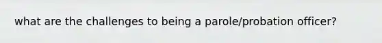 what are the challenges to being a parole/probation officer?