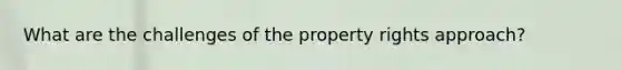 What are the challenges of the property rights approach?