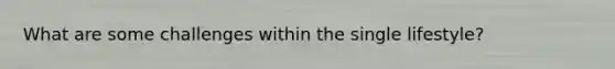 What are some challenges within the single lifestyle?