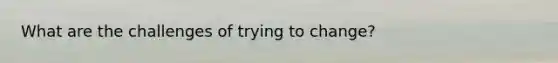 What are the challenges of trying to change?