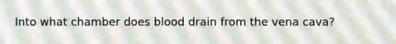 Into what chamber does blood drain from the vena cava?