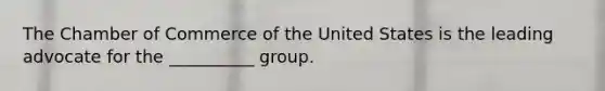 The Chamber of Commerce of the United States is the leading advocate for the __________ group.