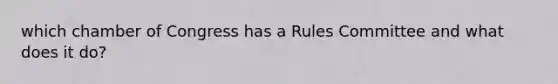 which chamber of Congress has a Rules Committee and what does it do?