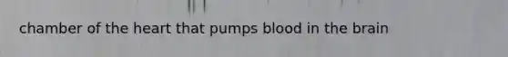 chamber of <a href='https://www.questionai.com/knowledge/kya8ocqc6o-the-heart' class='anchor-knowledge'>the heart</a> that pumps blood in <a href='https://www.questionai.com/knowledge/kLMtJeqKp6-the-brain' class='anchor-knowledge'>the brain</a>
