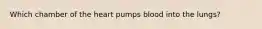 Which chamber of the heart pumps blood into the lungs?