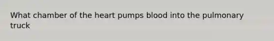 What chamber of <a href='https://www.questionai.com/knowledge/kya8ocqc6o-the-heart' class='anchor-knowledge'>the heart</a> pumps blood into the pulmonary truck