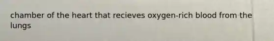 chamber of the heart that recieves oxygen-rich blood from the lungs