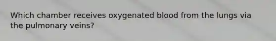 Which chamber receives oxygenated blood from the lungs via the pulmonary veins?