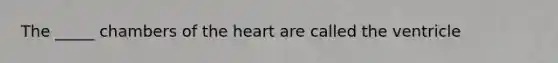 The _____ chambers of the heart are called the ventricle