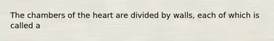 The chambers of the heart are divided by walls, each of which is called a