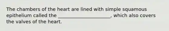 The chambers of the heart are lined with simple squamous epithelium called the ______________________, which also covers the valves of the heart.