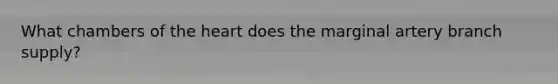 What chambers of the heart does the marginal artery branch supply?