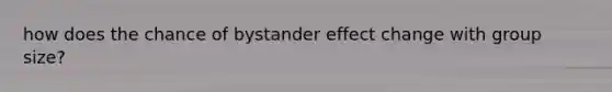 how does the chance of bystander effect change with group size?