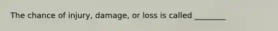 The chance of injury, damage, or loss is called ________