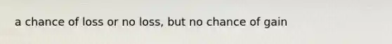 a chance of loss or no loss, but no chance of gain