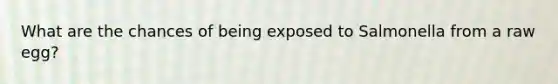 What are the chances of being exposed to Salmonella from a raw egg?