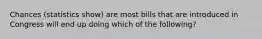 Chances (statistics show) are most bills that are introduced in Congress will end up doing which of the following?