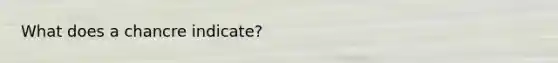 What does a chancre indicate?