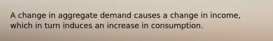 A change in aggregate demand causes a change in income, which in turn induces an increase in consumption.