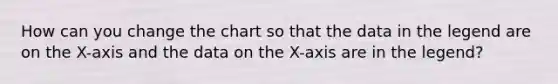 How can you change the chart so that the data in the legend are on the X-axis and the data on the X-axis are in the legend?