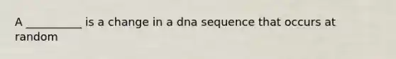 A __________ is a change in a dna sequence that occurs at random