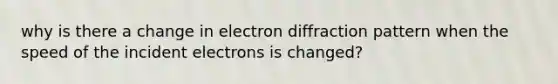 why is there a change in electron diffraction pattern when the speed of the incident electrons is changed?