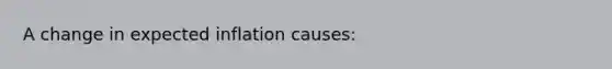 A change in expected inflation causes: