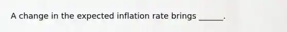 A change in the expected inflation rate brings​ ______.